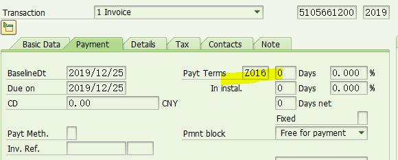 SAP MM 分期付款條件下的付款方式是什么