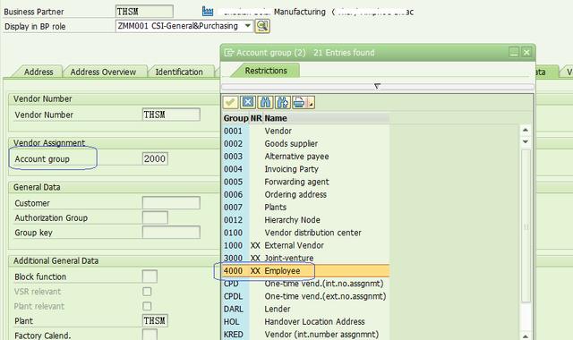 SAP BP顯示供應(yīng)商賬戶組時的問題實例分析