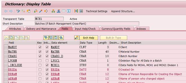 SAP MCH1表和MCHA表更新逻辑的示例分析