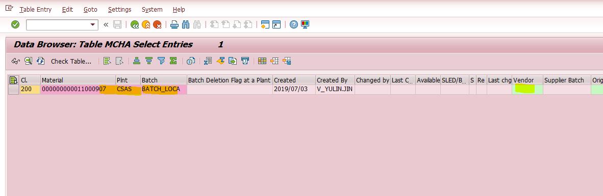 SAP MCH1表和MCHA表更新逻辑的示例分析