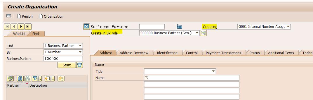 SAP S4HANA BP事务代码初始界面的ROLE和Grouping配置