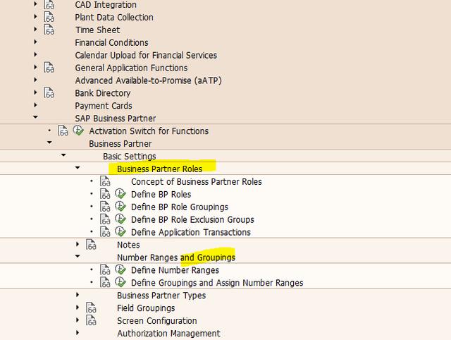 SAP S4HANA BP事务代码初始界面的ROLE和Grouping配置