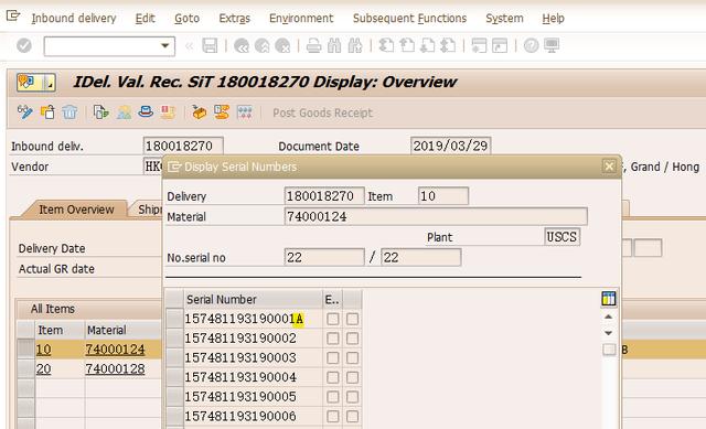 SAP MM 公司间STO里外向交货单与内向交货单里序列号对应关系