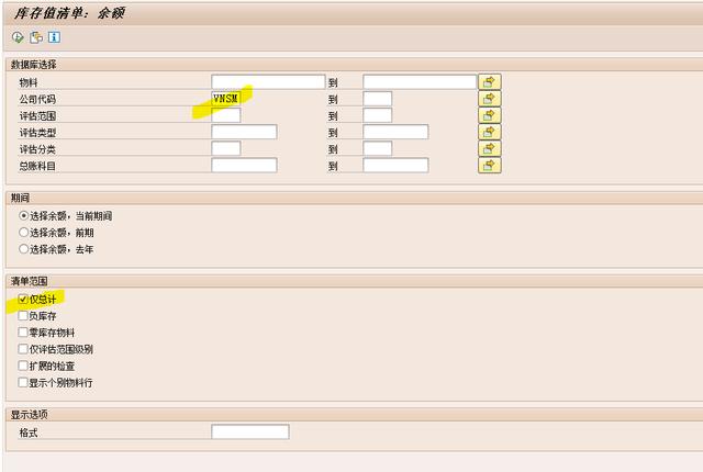 SAP MM MB5L事务代码中仅总计选项的示例分析