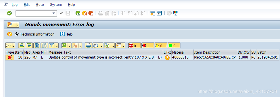 SAP VLPOD报错Update control of movement type is incorrect该怎么办