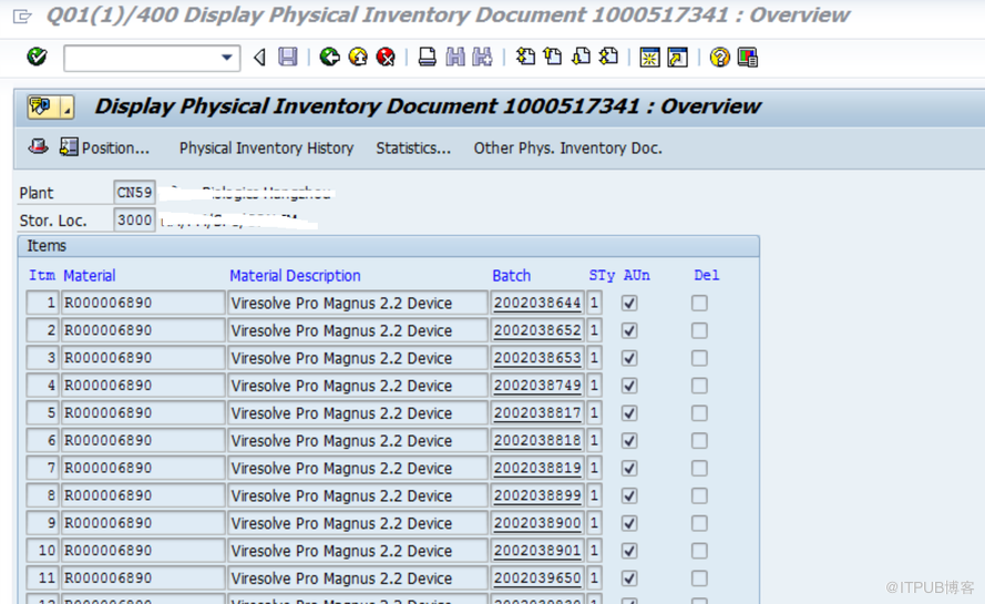 SAP MM MI01事务代码里的批次确定