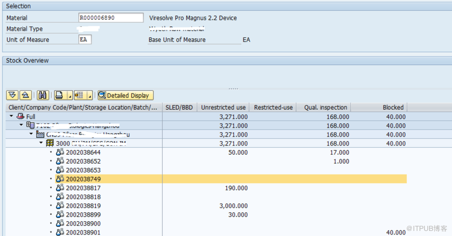 SAP MM MI01事务代码里的批次确定