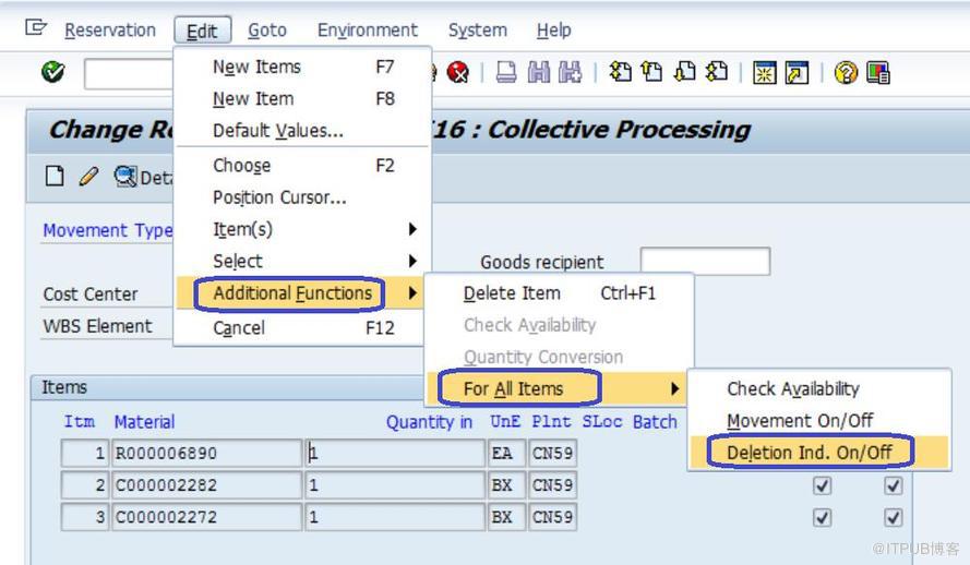 SAP MM Reset预留单上的Deletion Flag是怎样的