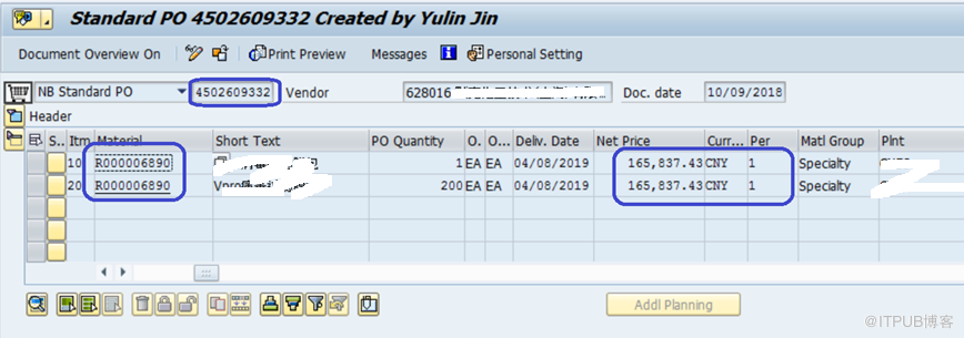 SAP MM ME21N 创建PO时报错Net price in CNY becomes too large怎么解决