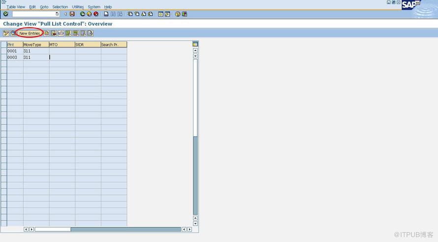 Define Control Data for Pull list