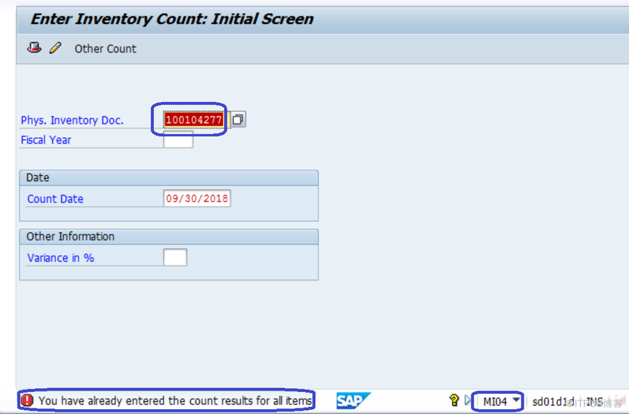 SAP MM盘点流程里怎么处理事务代码MI11 Recount过的盘点凭证