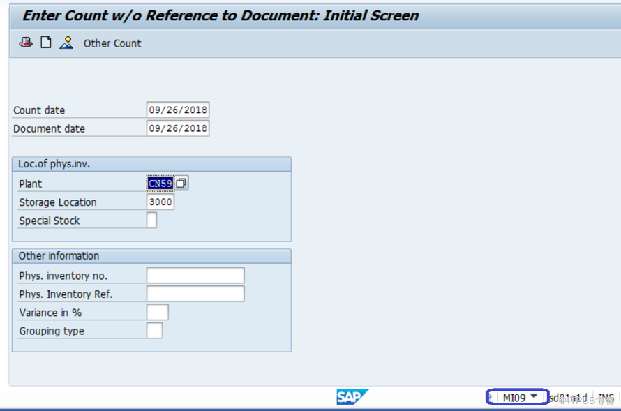 SAP MM 可以不用創建盤點憑證直接錄入盤點結果？