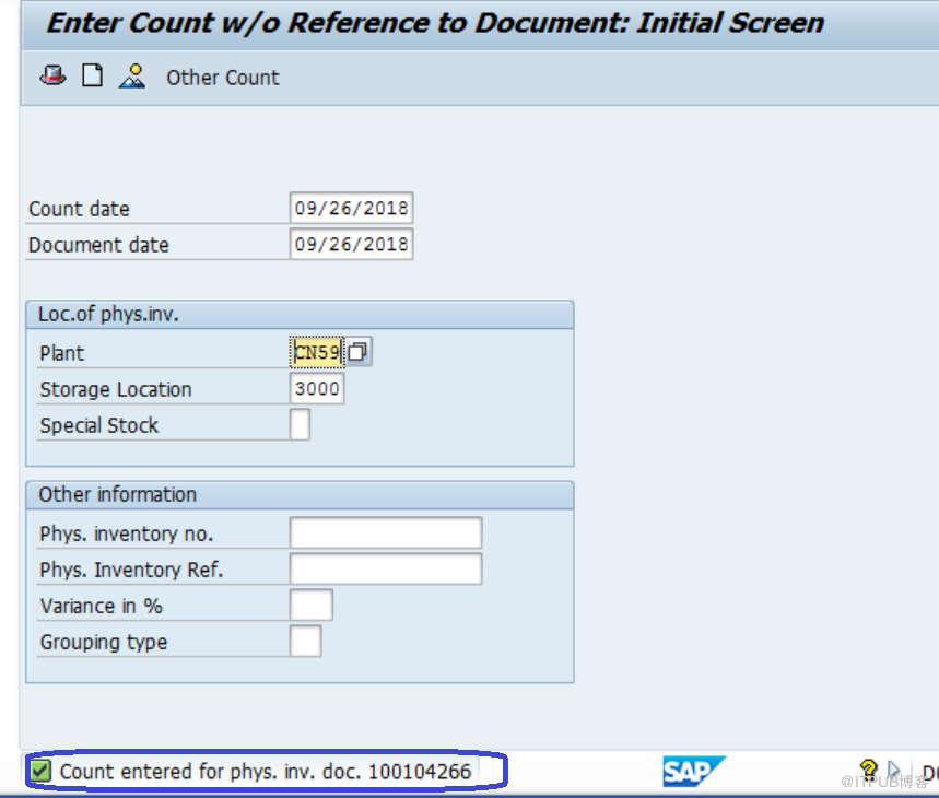 SAP MM 可以不用创建盘点凭证直接录入盘点结果？