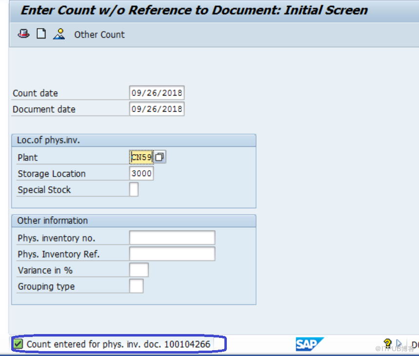 SAP MM 可以不用創建盤點憑證直接錄入盤點結果？