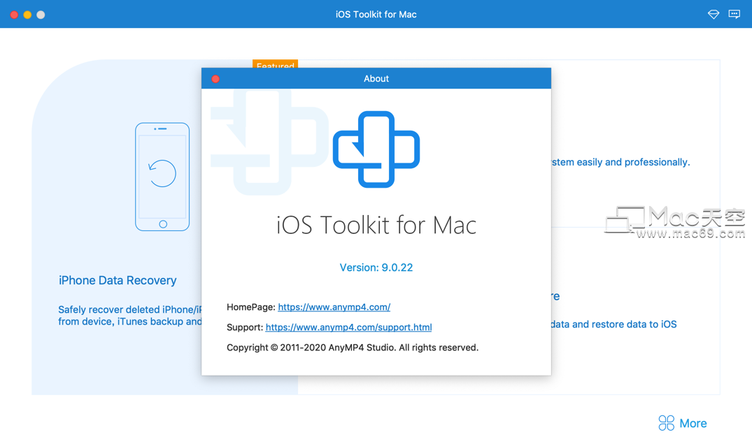 iOS数据恢复软件AnyMP4 iOS Toolkit Mac