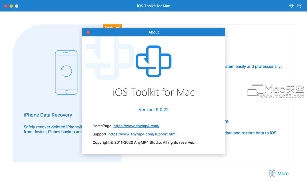 iOS數據恢復軟件AnyMP4 iOS Toolkit Mac