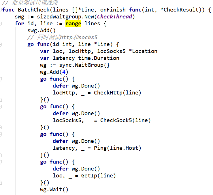 Golang中怎么利用協(xié)程批量檢測(cè)代理線路