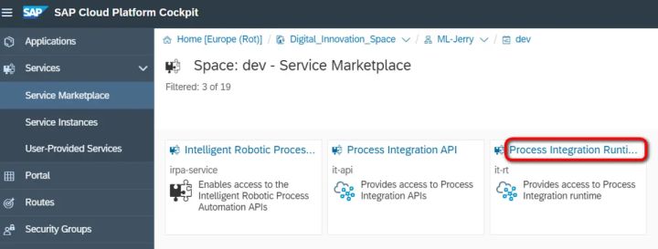 怎么创建SAP Cloud Platform Process Integration runtime服务