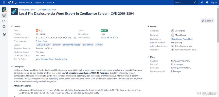 Confluence 文件读取漏洞(CVE-2019-3394)分析