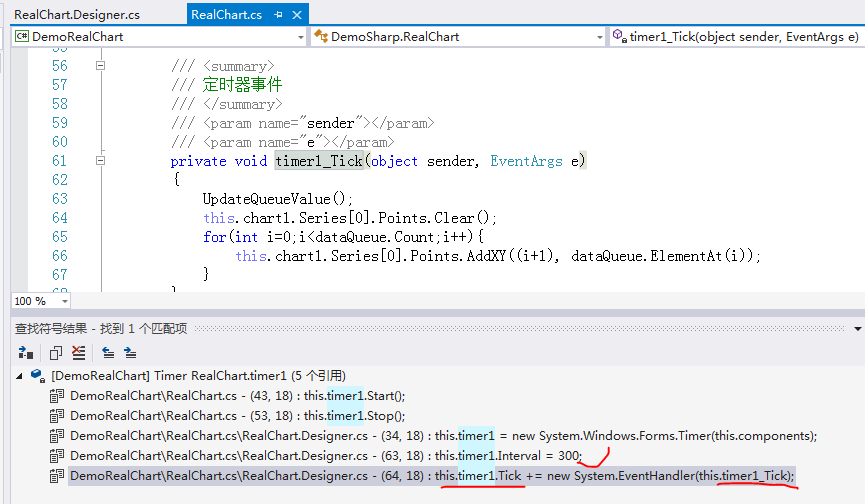 C#绘制实时折线图波形图的方法