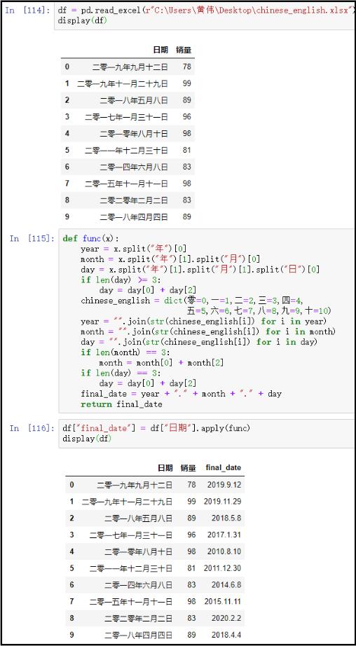 python实现将中文日期转换为数字日期的方法