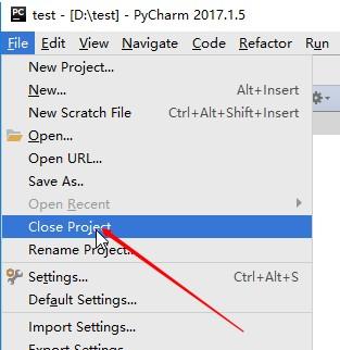 pycharm中删除python项目的方法