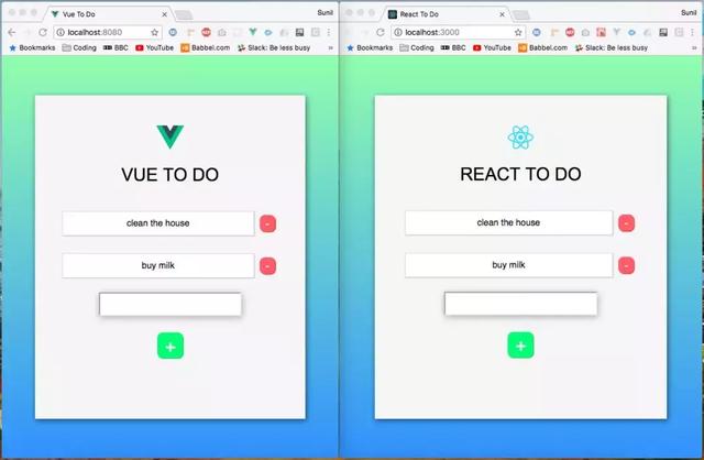 vue與react創建APP的差別是什么