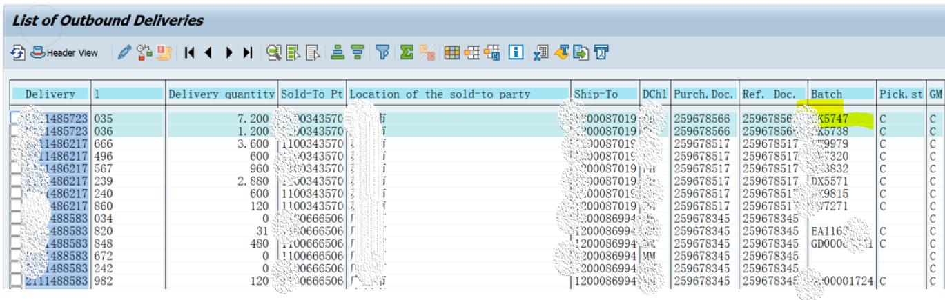 SAP SD怎么查询订单发货的批次