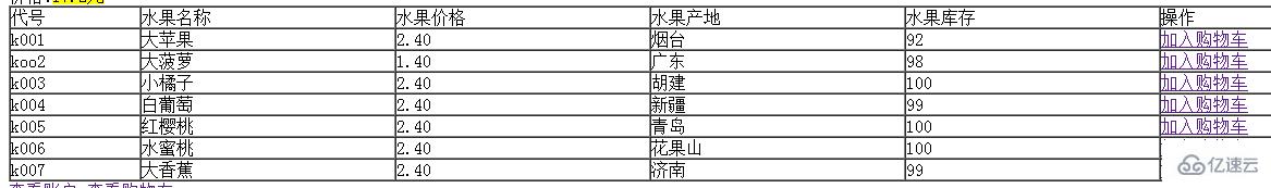 实现简单的php购物车案例分析