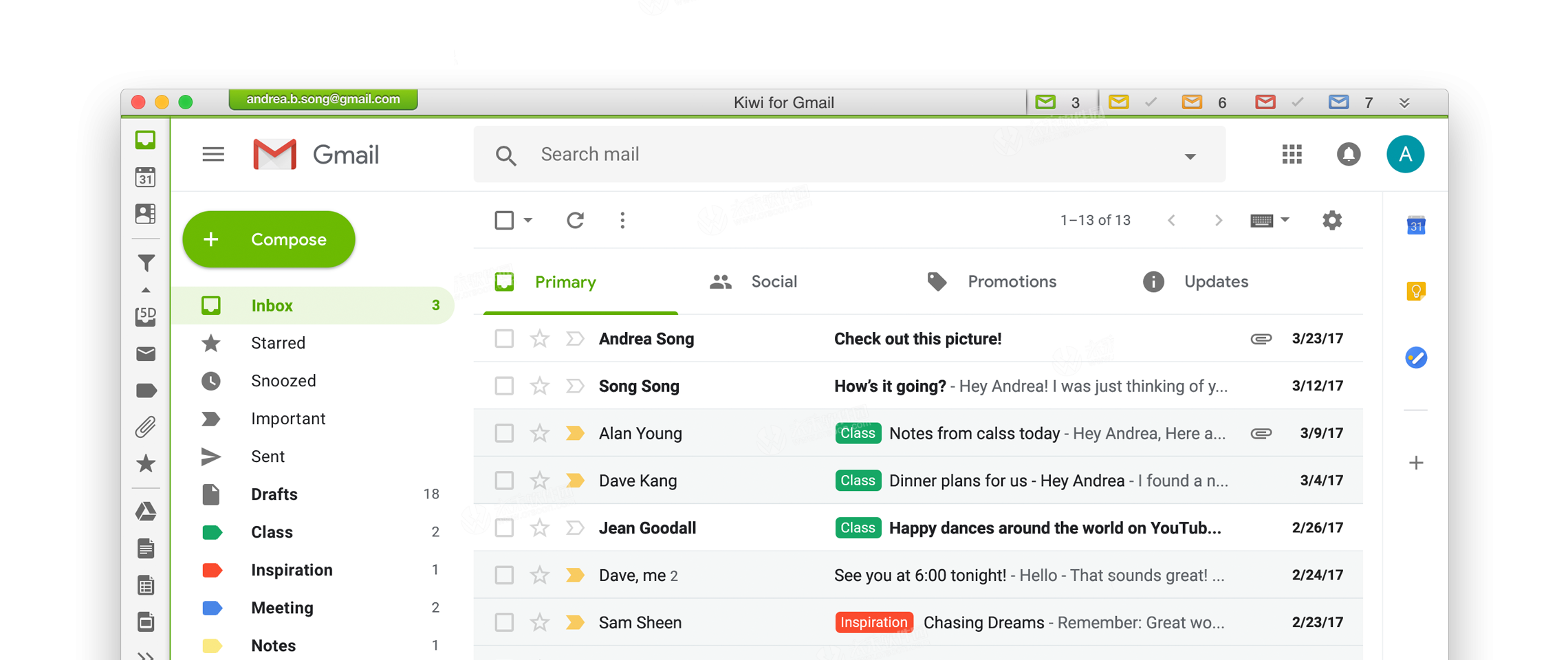 Gmail邮箱客户端Kiwi for Gmail for mac