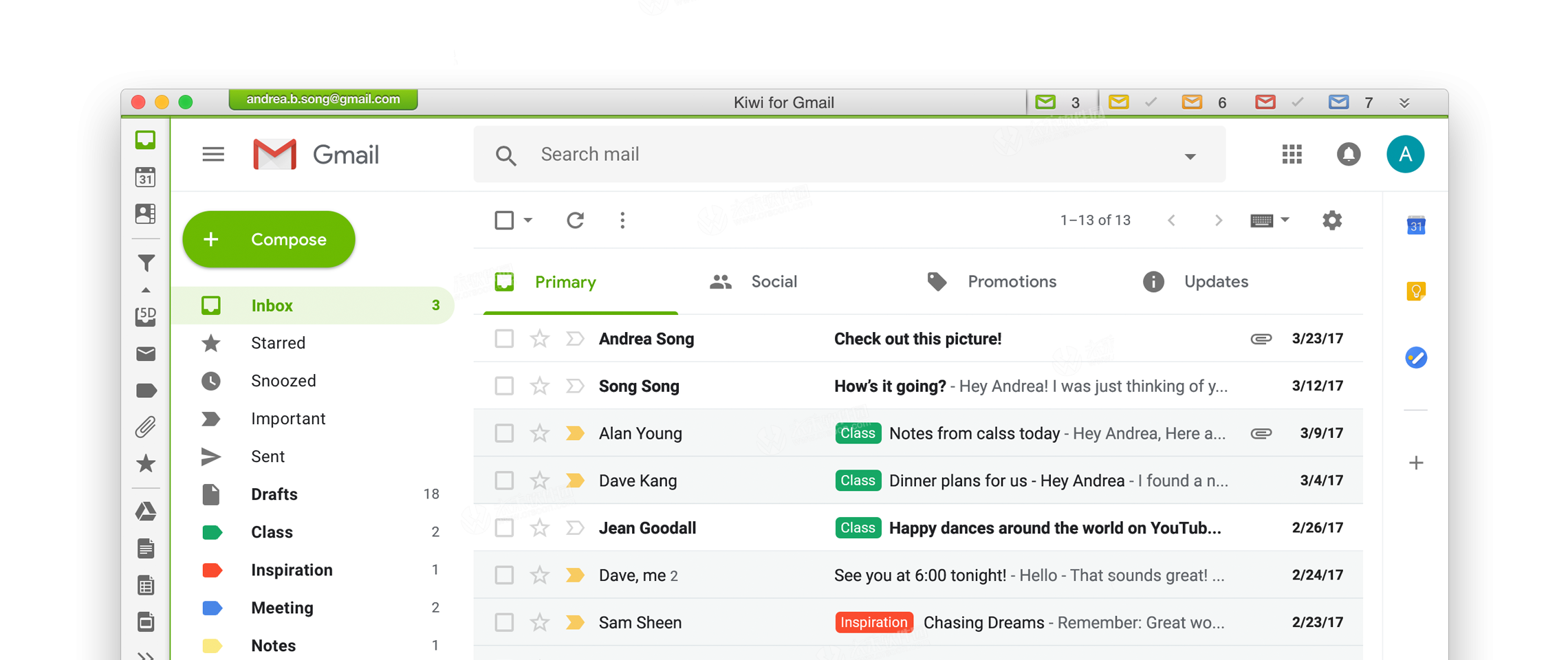 Gmail郵箱客戶端Kiwi for Gmail for mac