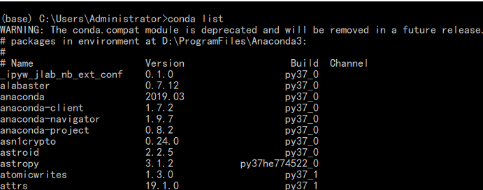 如何查看anaconda安装了哪些库