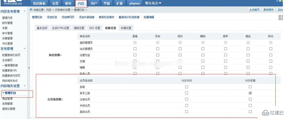 phpcms前臺不能投稿的解決方法