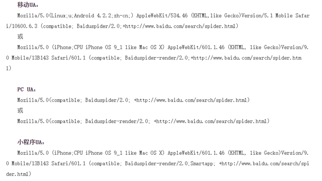 百度蜘蛛spider如何識別