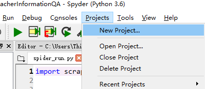使用spyder創(chuàng)建項(xiàng)目的方法