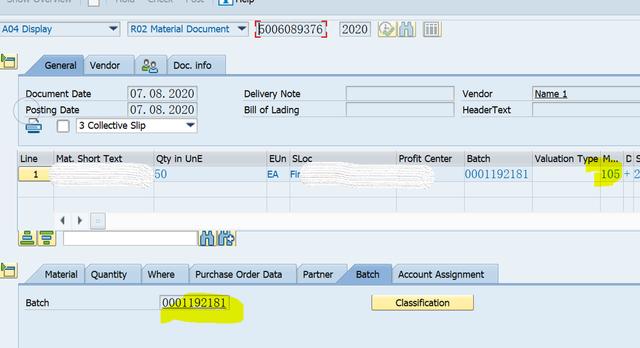 SAP MM 移動類型101與103+105組合混用？