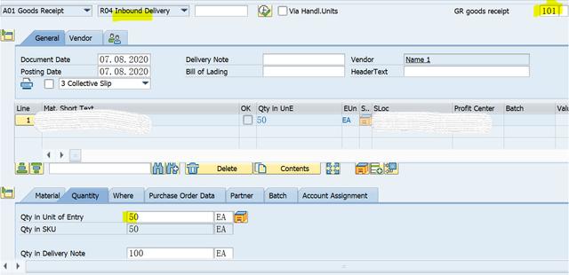 SAP MM 移动类型101与103+105组合混用？