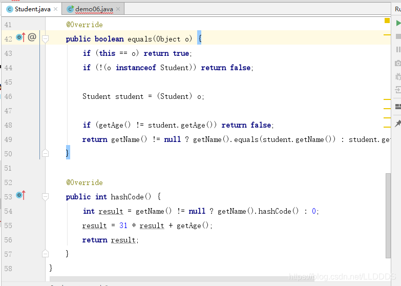 在IDEA中對hashCode()和 equals()利用快捷鍵快速進行方法重寫的操作