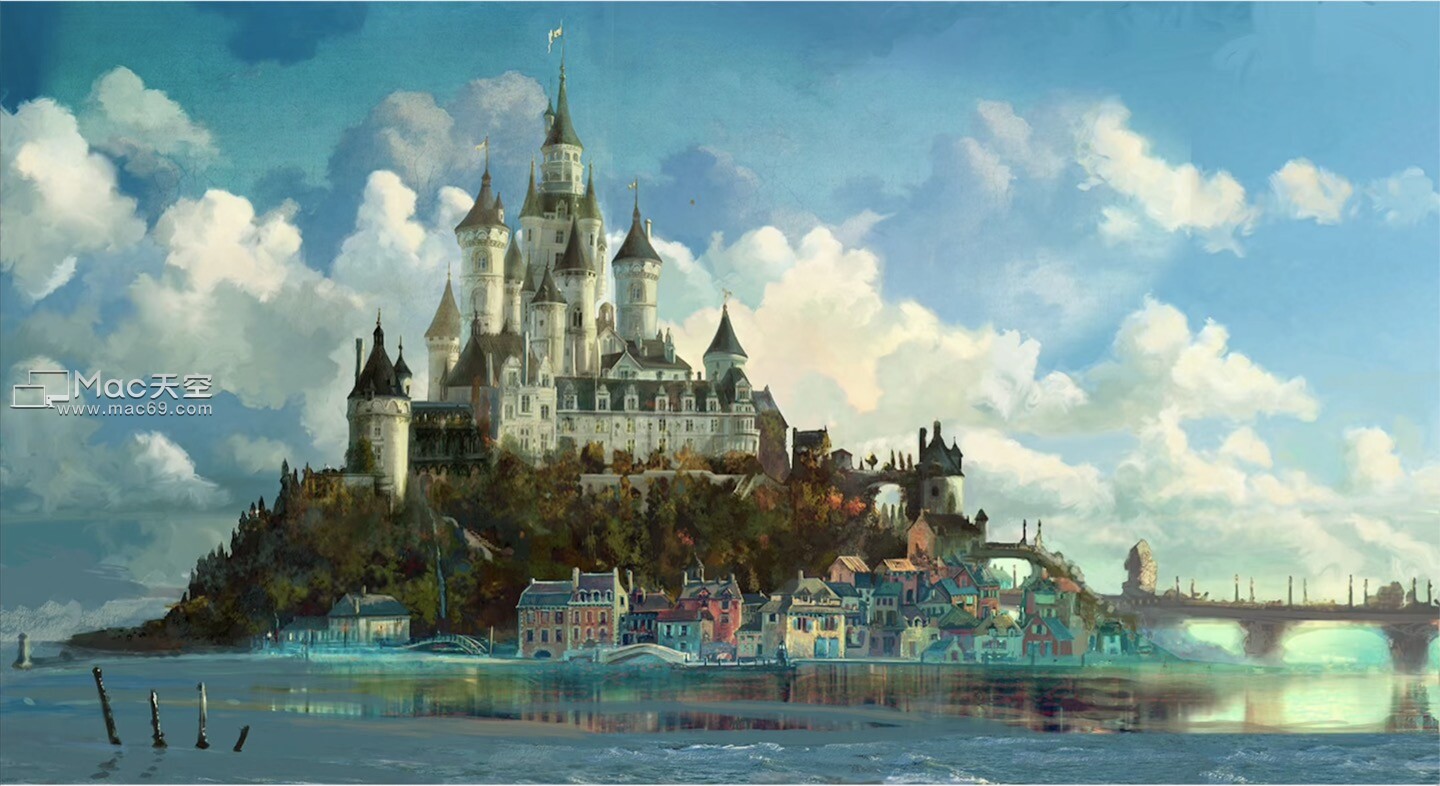 魔法奇缘城堡油画Mac动态壁纸