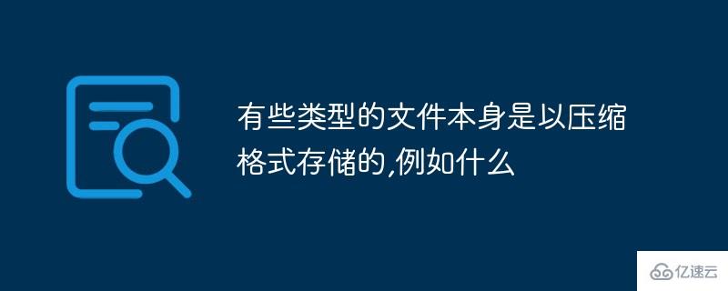 以压缩格式存储的文件有哪些