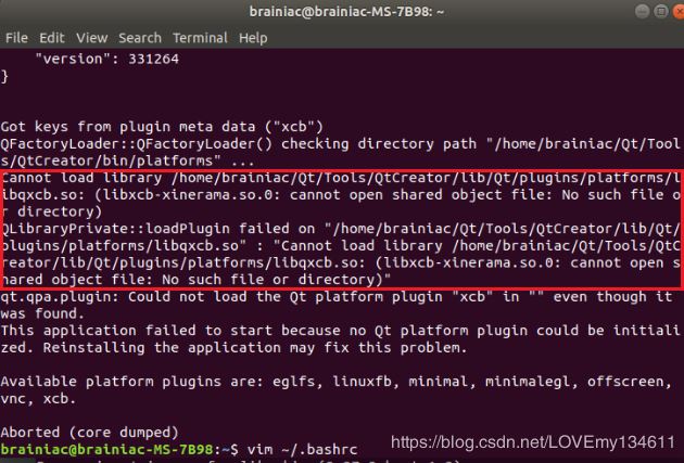 Ubuntu18.04下Qt出现qt.qpa.plugin:Could not load the Qt platform plugin “xcb“错误怎么办