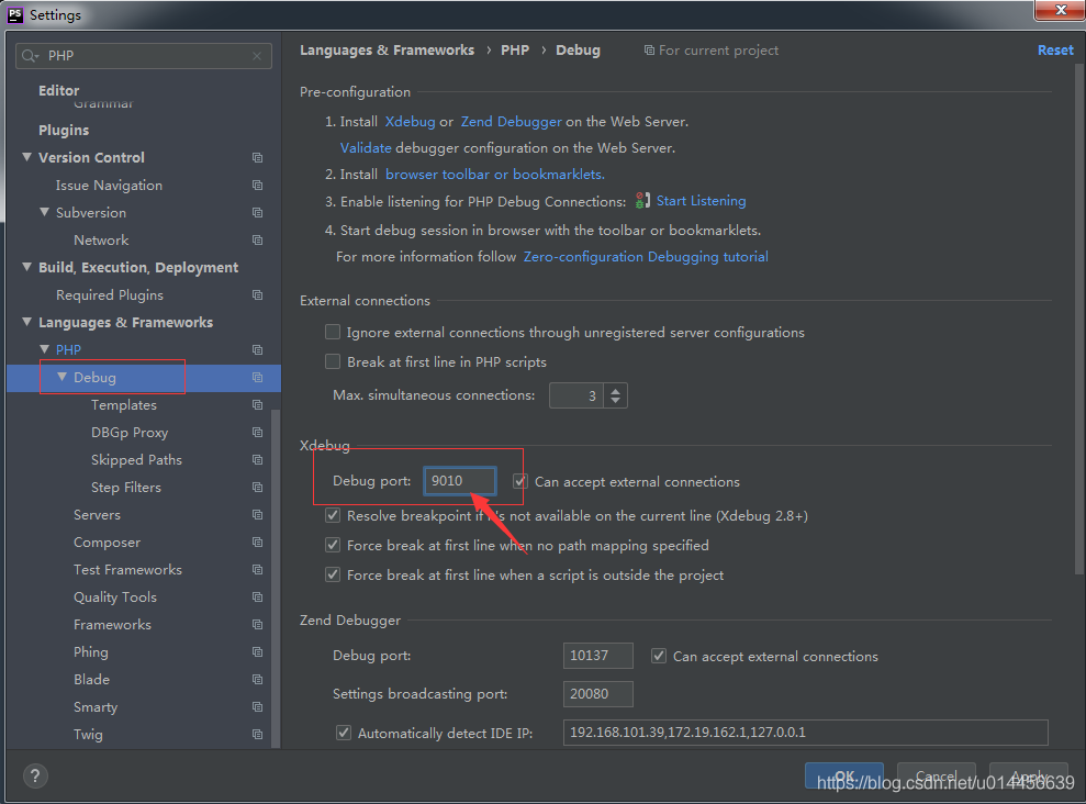 phpstorm xdebug