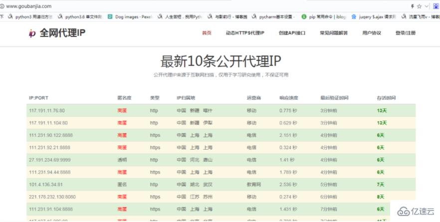 python爬虫设置代理ip的方法