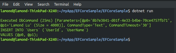 在.net中使用EF Core实现在控制台中生成SQL语句