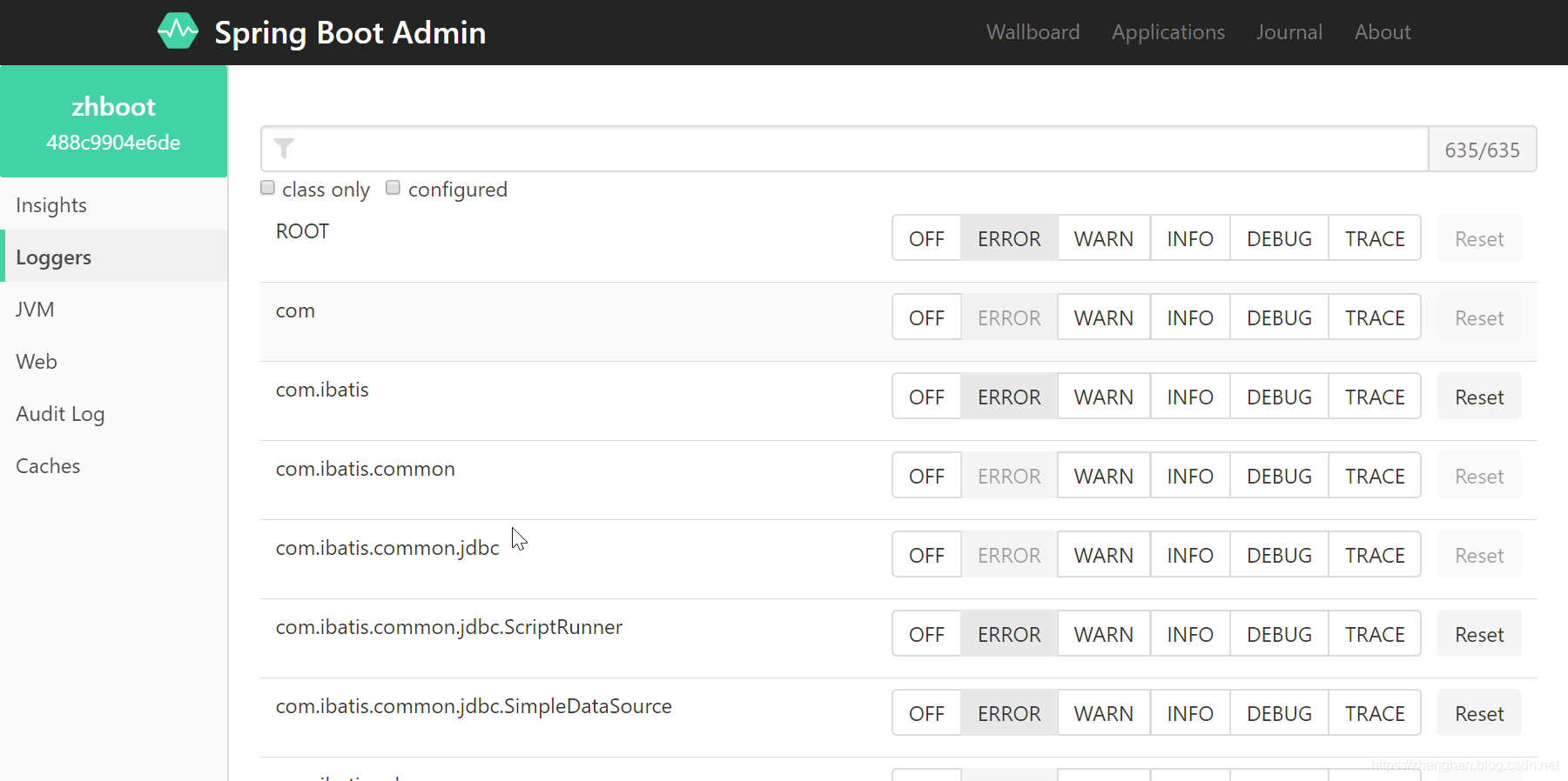 Spring Boot Admin 动态修改日志级别的方法步骤