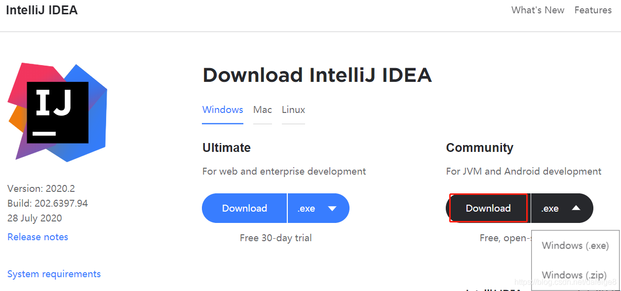 IntelliJ IDEA（2020.2）的下载、安装步骤详细教程