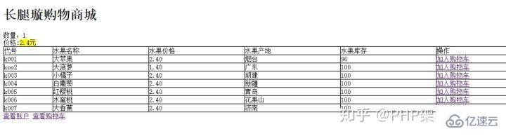 php购物车功能的实现方法