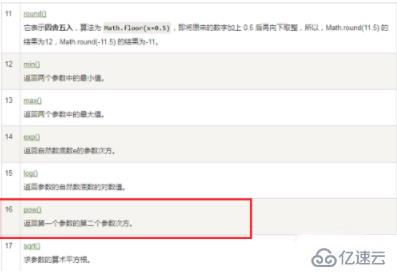 java中表示次方的方法