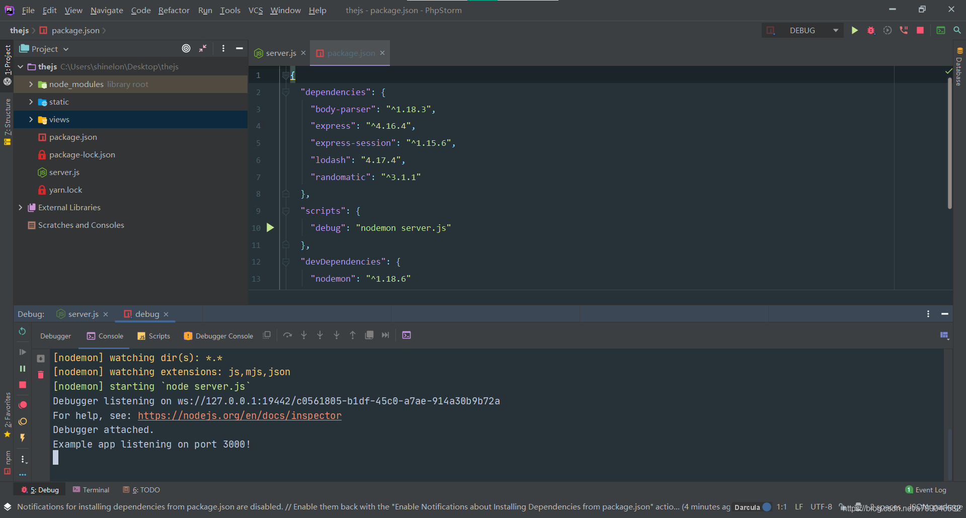 PHPStorm 2020.1 如何调试 Nodejs