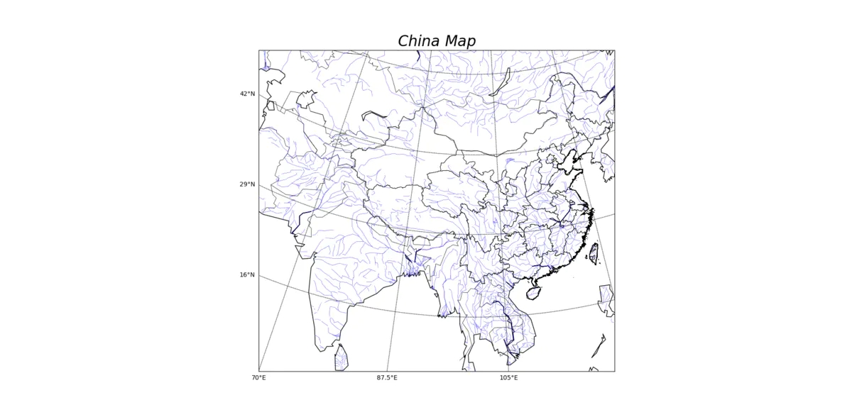 利用python繪制中國地圖（含省界、河流等）